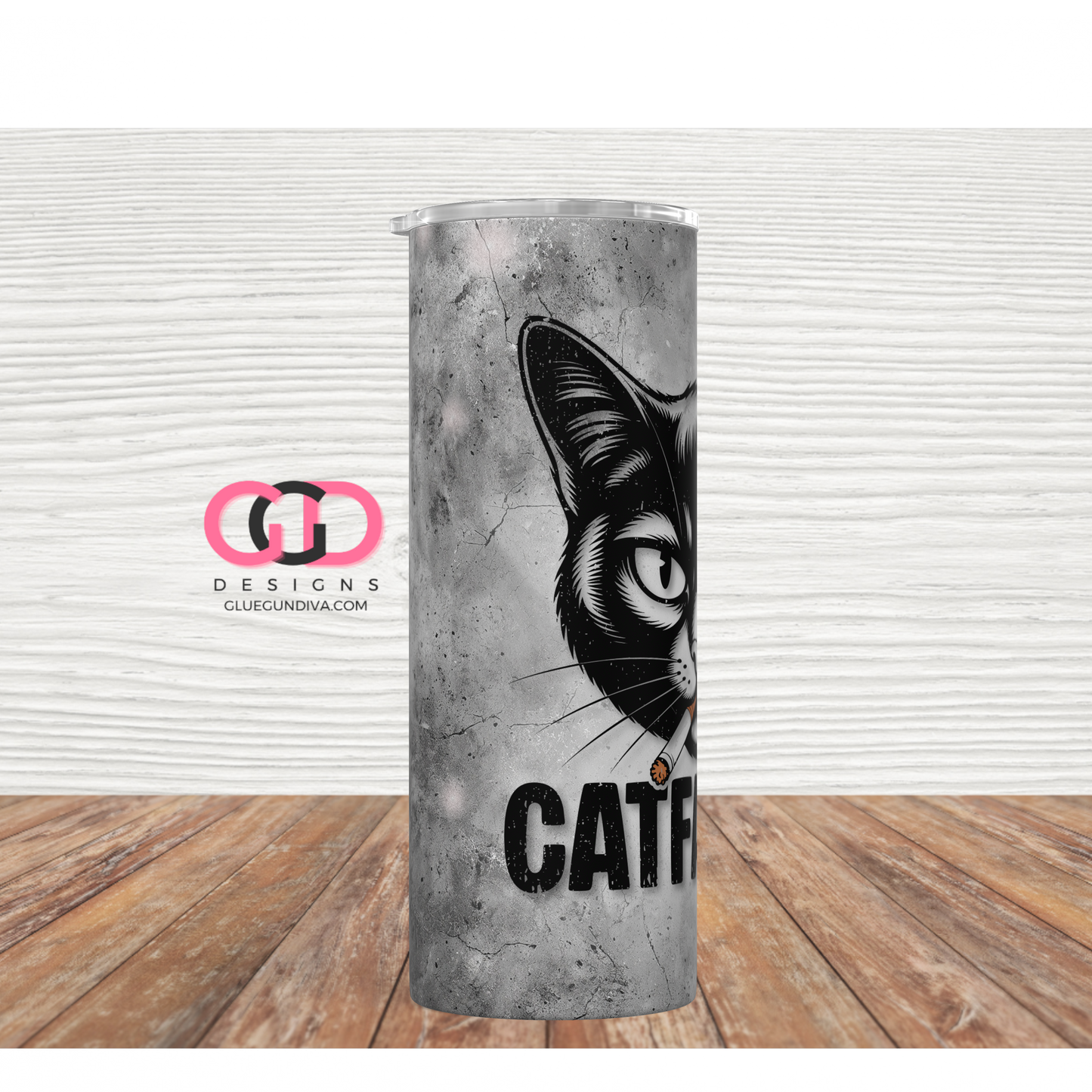 Catfather-  Digital tumbler wrap for 20 oz skinny straight tumbler