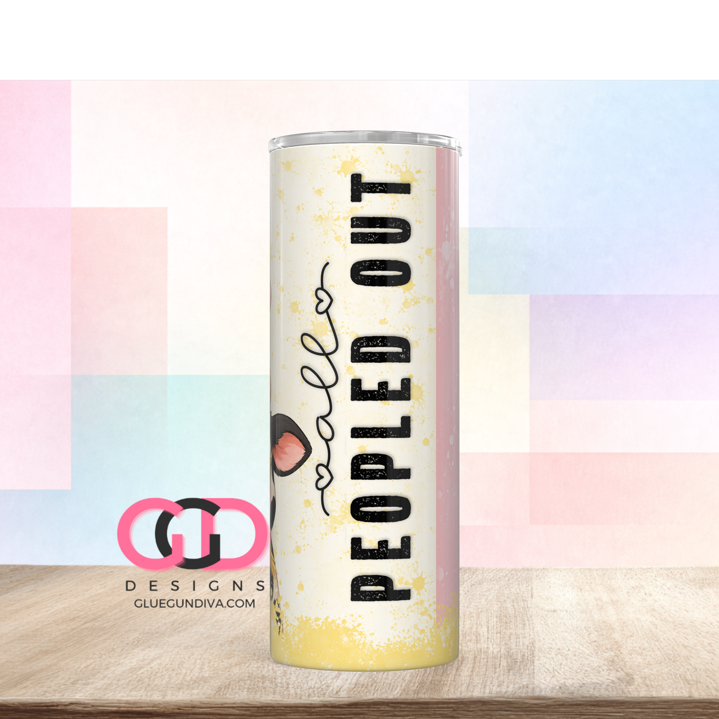 All Peopled Out Vertical -  Digital tumbler wrap for 20 oz skinny straight tumbler