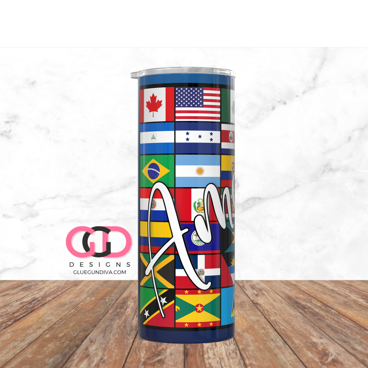 Together we are America -   Digital tumbler wrap for 20 oz skinny straight tumbler