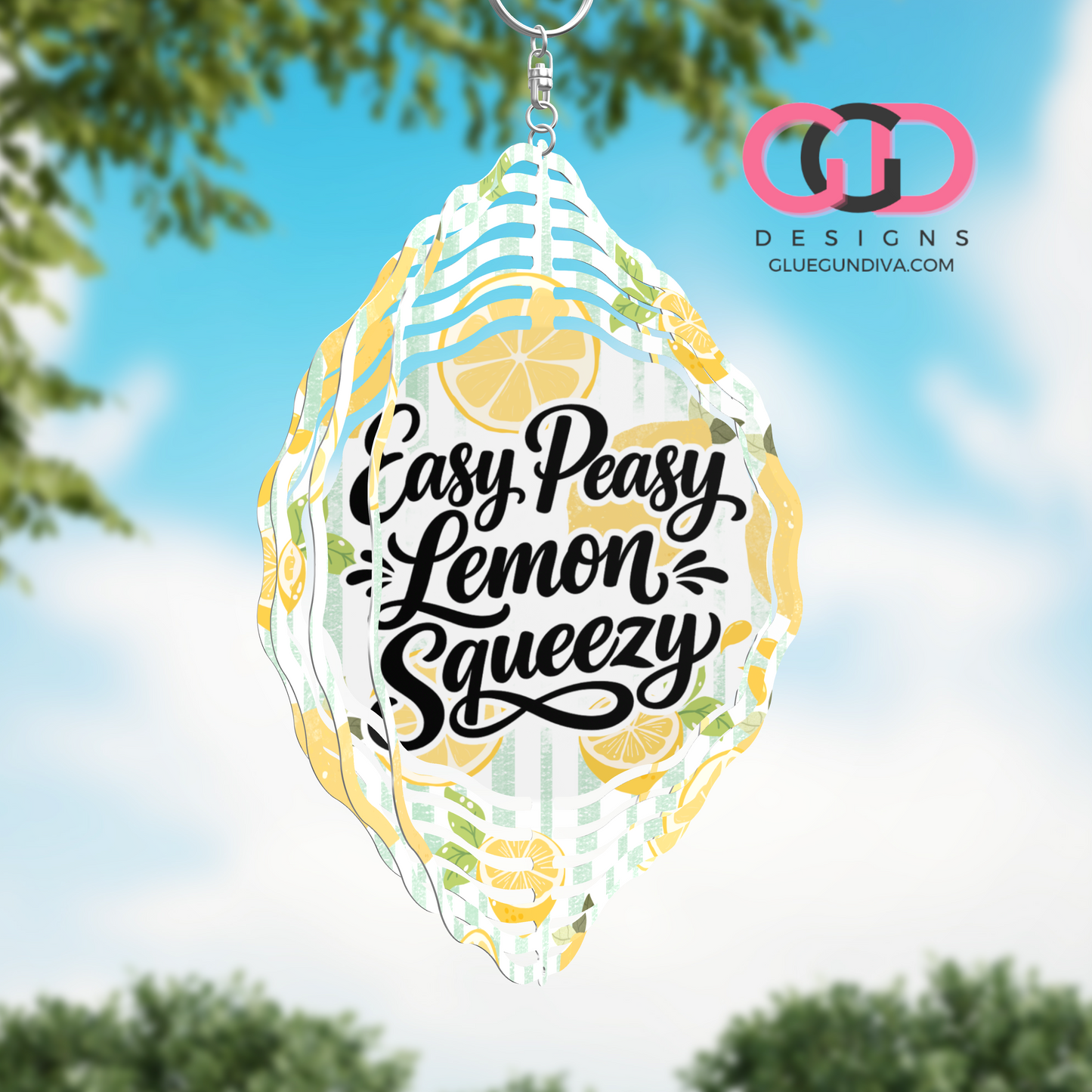 Easy Peasy Lemon Squeezy -   Digital image for an 8 Inch Wind Spinner