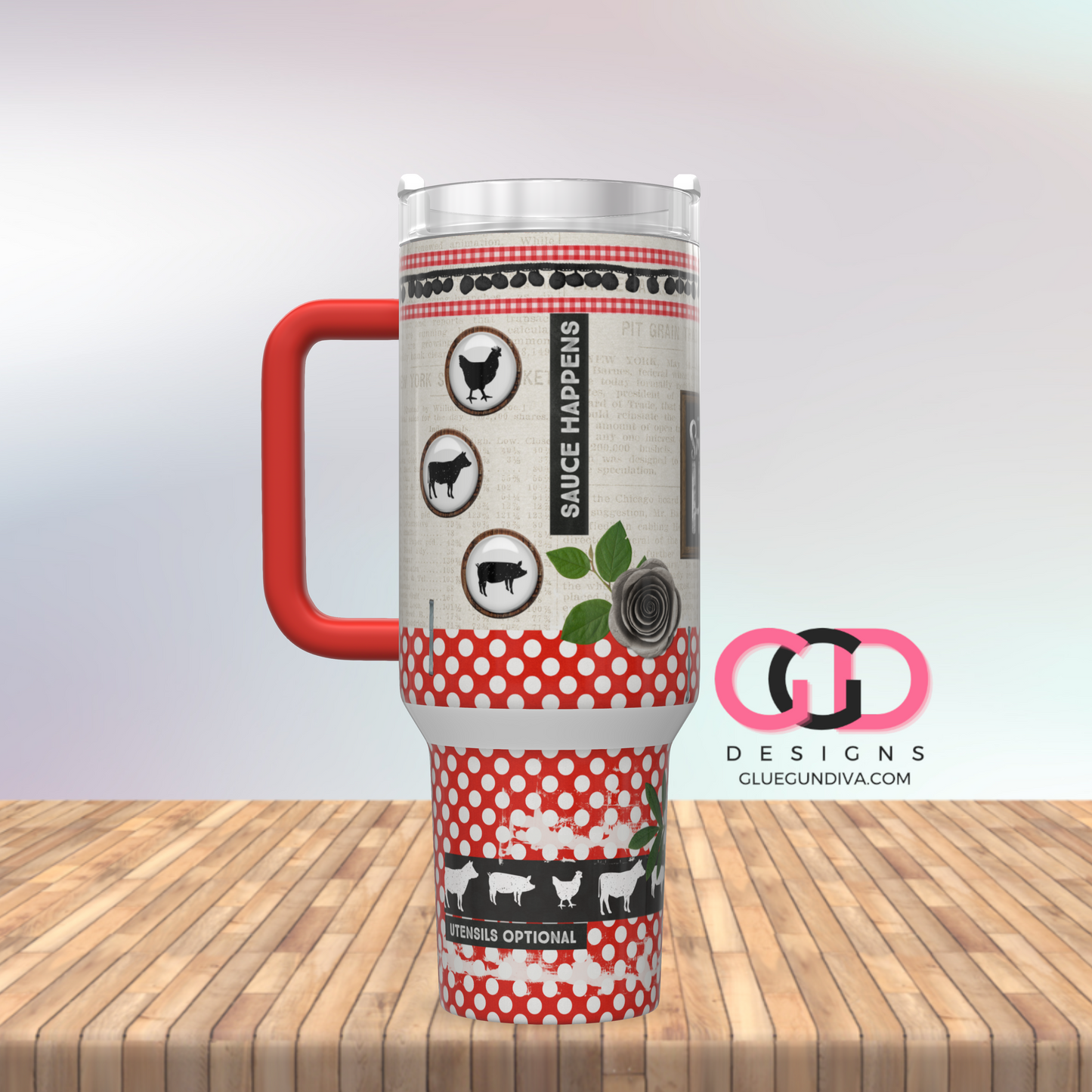 Smoking Hot BBQ -   Digital tumbler wrap for 40 oz tumbler