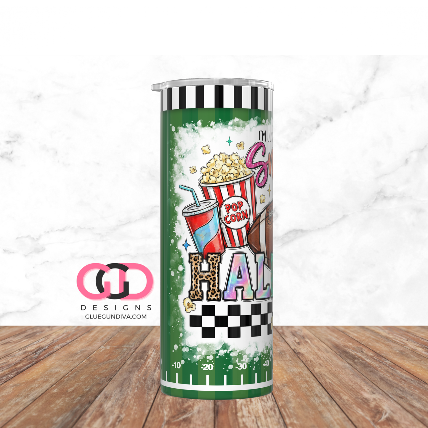 I'm just here for the snacks - Digital tumbler wrap for 20 oz skinny straight tumbler