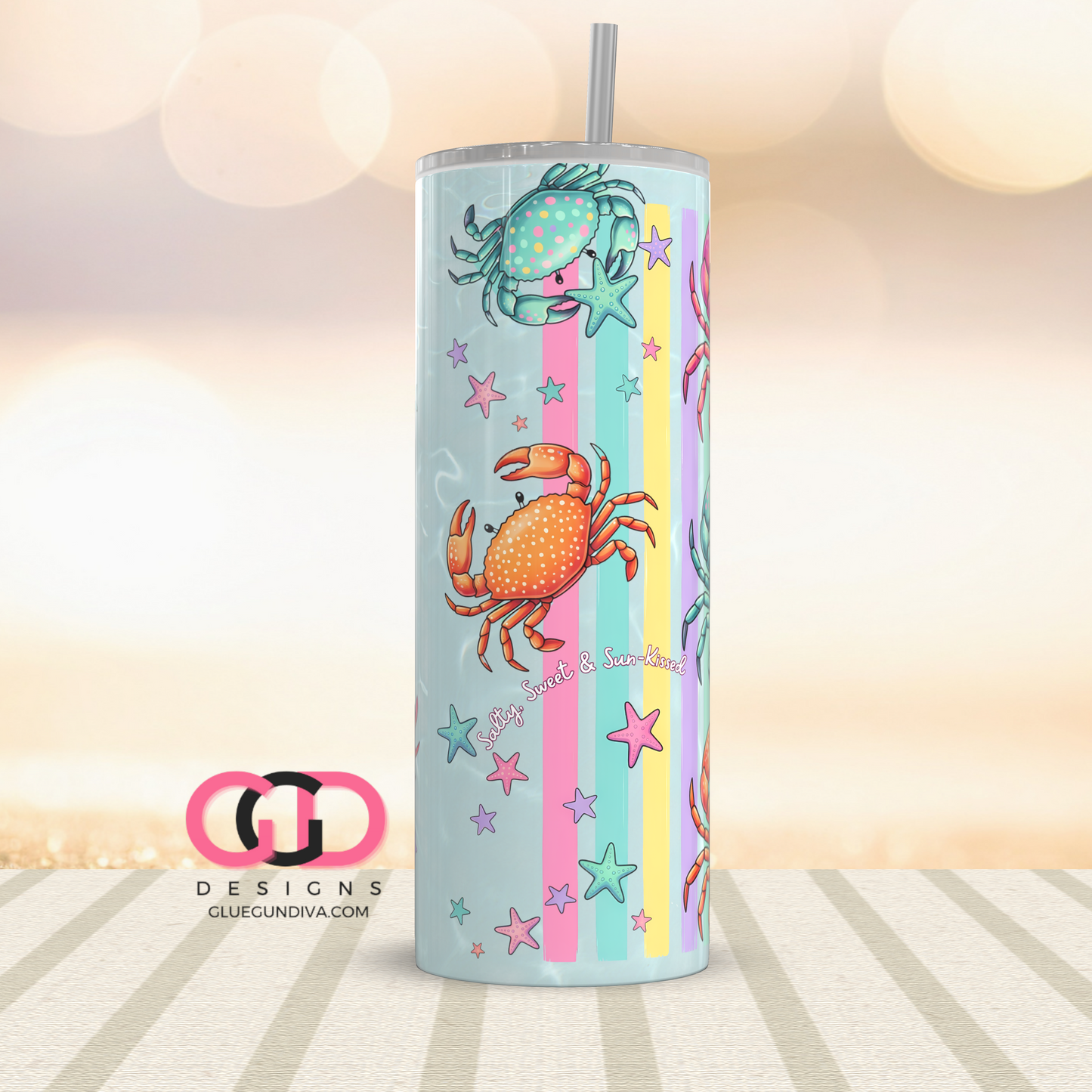 Sandy Claws -  Digital tumbler wrap for 20 oz skinny straight tumbler