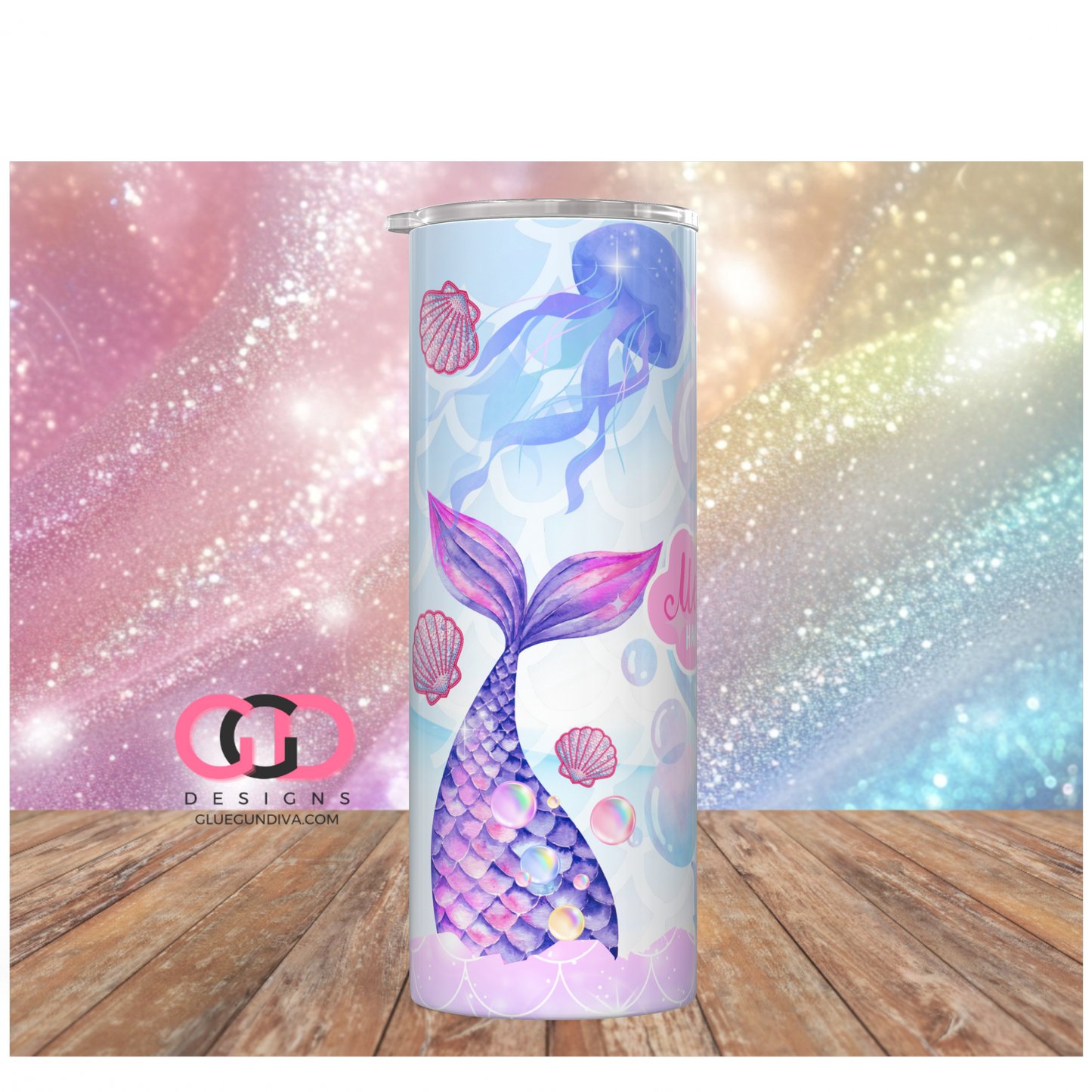 Mermaids Have More Fun -   Digital tumbler wrap for 20 oz skinny straight tumbler