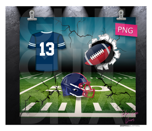 Football Fan Jersey Texans -  Digital tumbler wrap for 20 oz skinny straight tumbler