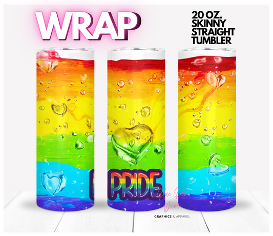 Liquid Pride - Digital tumbler wrap for 20 oz skinny straight tumbler