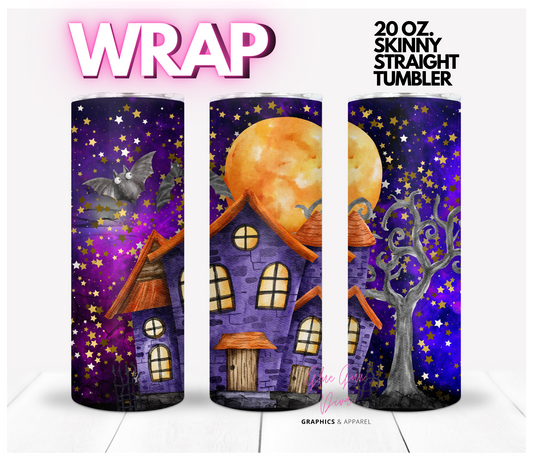 Haunted Mansion -  Digital tumbler wrap for 20 oz skinny straight tumbler