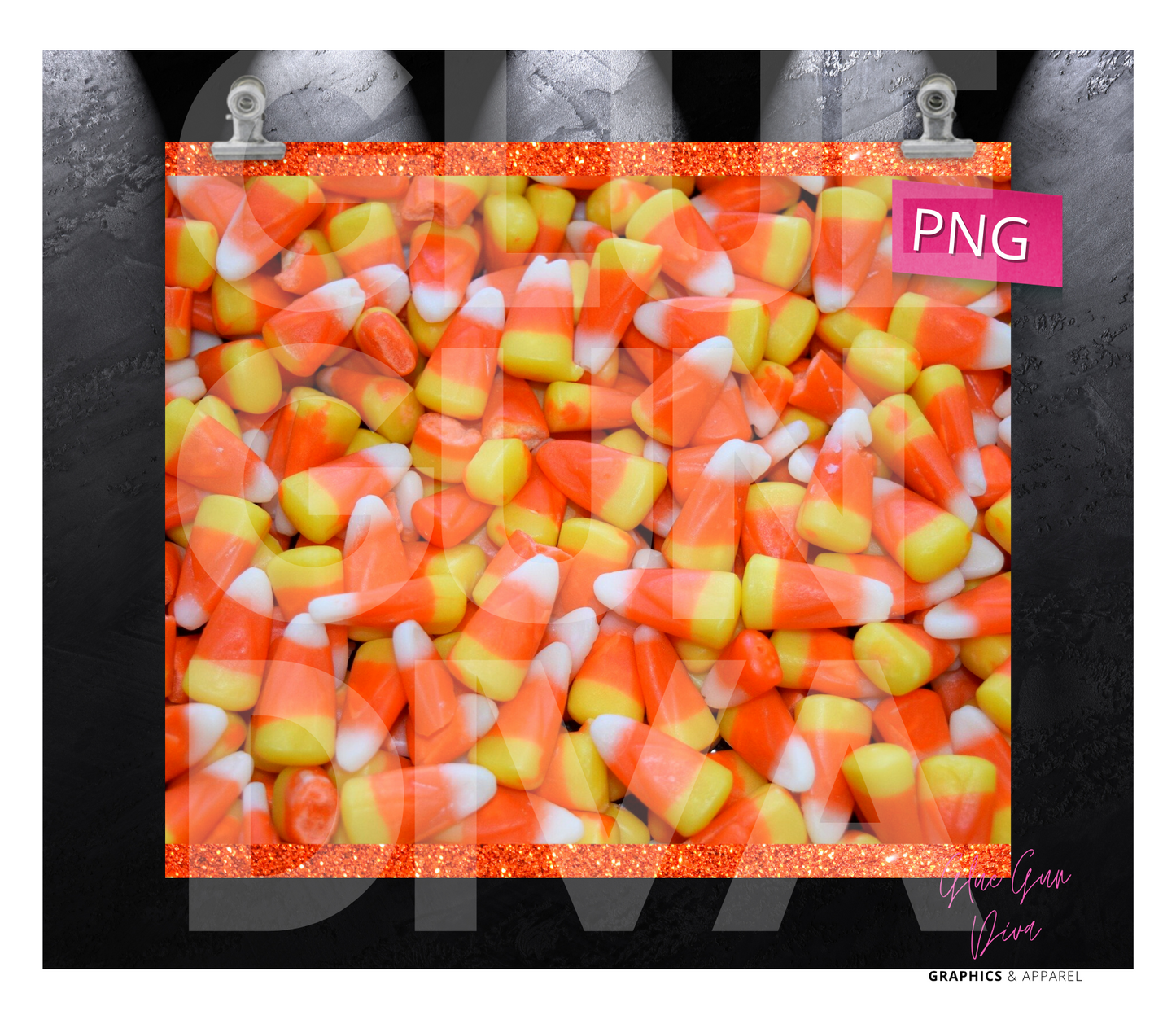 Candy Corn Galore -  Digital tumbler wrap for 20 oz skinny straight tumbler