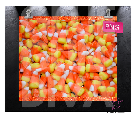 Candy Corn Galore -  Digital tumbler wrap for 20 oz skinny straight tumbler