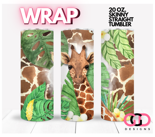 Giraffe in the Jungle -   Digital tumbler wrap for 20 oz skinny straight tumbler