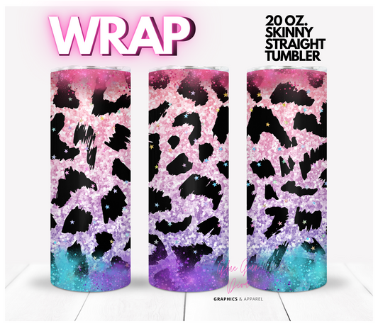 Fantasy Animal Print -  Digital tumbler wrap for 20 oz skinny straight tumbler