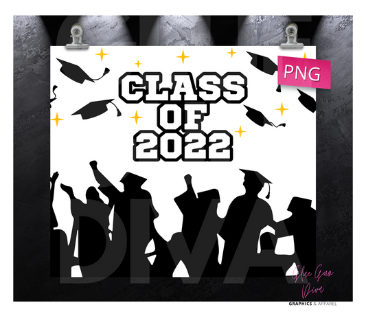 Class of 2022 silhouettes -  Digital tumbler wrap for 20 oz skinny straight tumbler