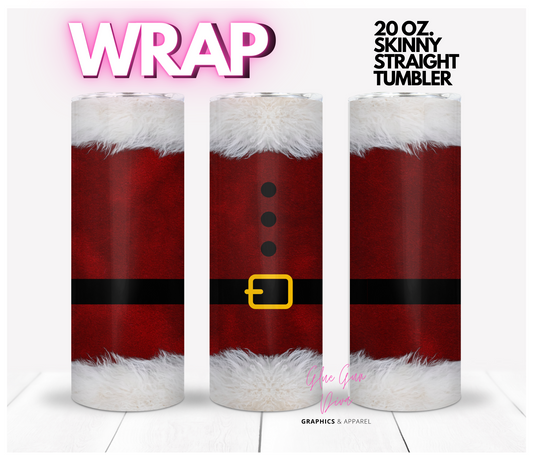 Santa Suit - Digital tumbler wrap for 20 oz skinny straight tumbler