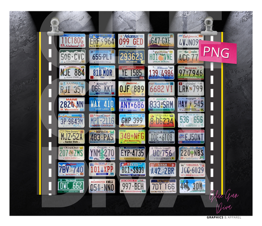 license plates -   Digital tumbler wrap for 20 oz skinny straight tumbler