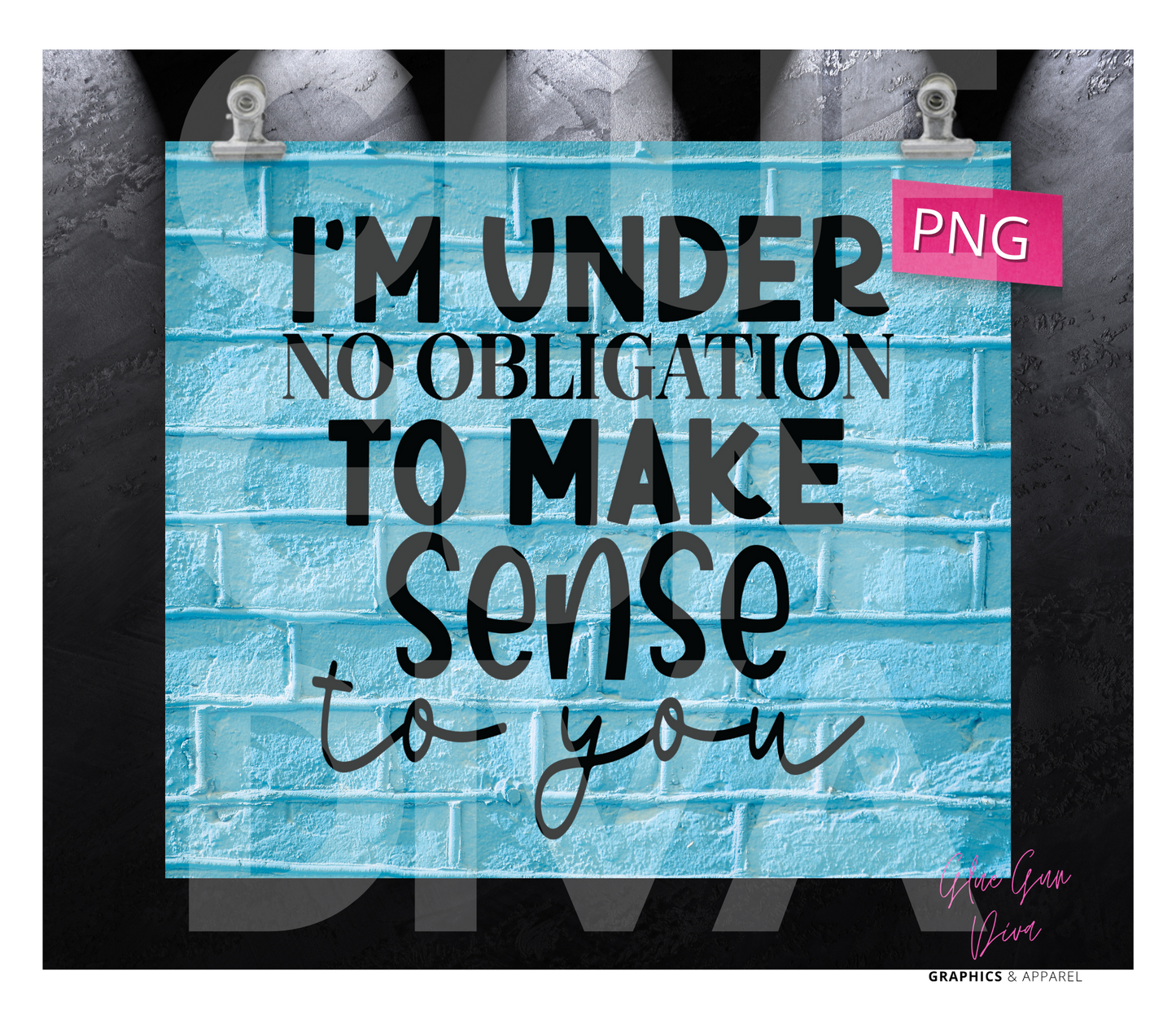 Under no Obligation -   Digital tumbler wrap for 20 oz skinny straight tumbler