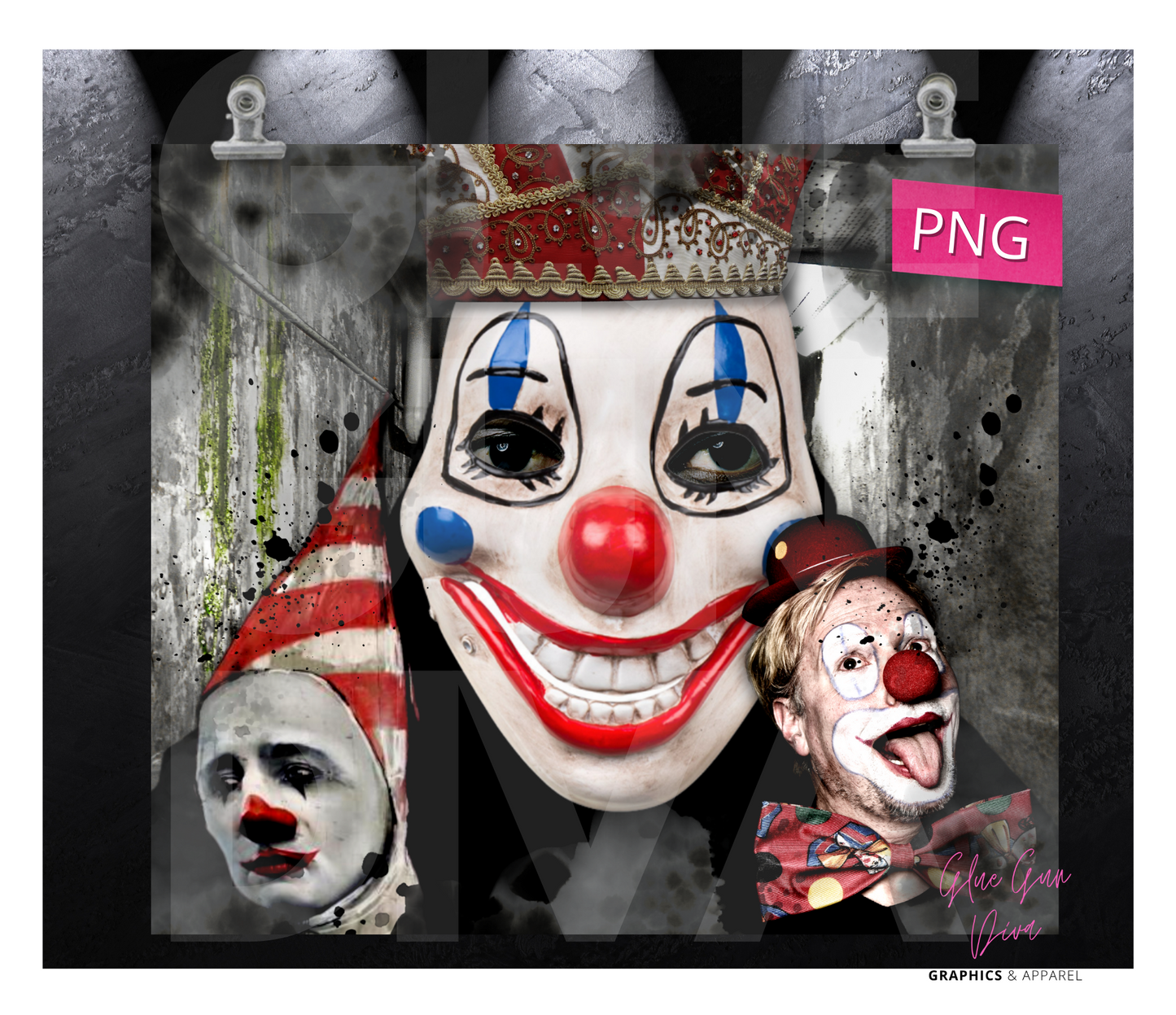 Sewer Clowns - Digital tumbler wrap for 20 oz skinny straight tumbler