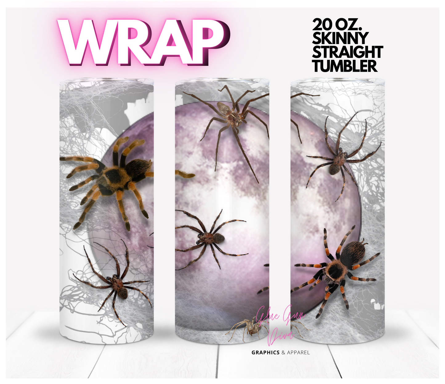 Giant spider egg -  Digital tumbler wrap for 20 oz skinny straight tumbler