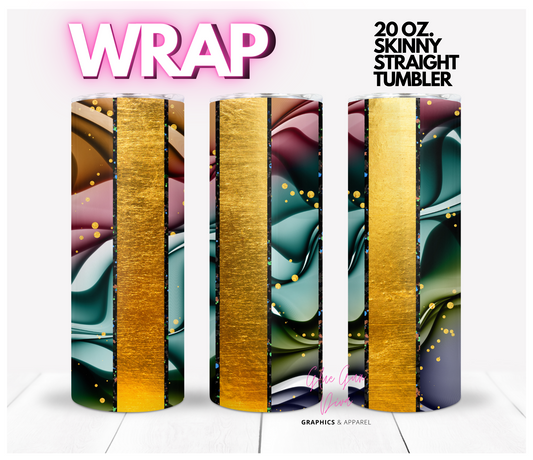 Gold Bars -   Digital tumbler wrap for 20 oz skinny straight tumbler