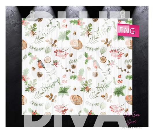 Winter Natural Background- Digital tumbler wrap for 20 oz skinny straight tumbler