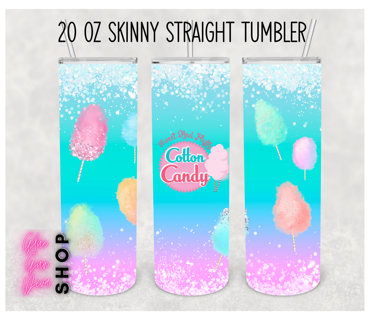 Cotton Candy Glitter Pastel Colors Insulated Tumbler