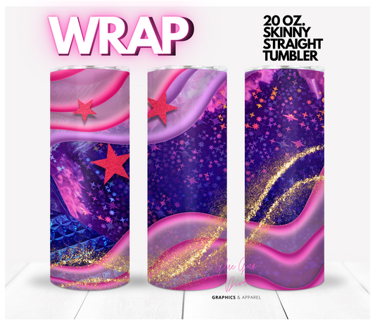 Star Fantasy- Digital tumbler wrap for 20 oz skinny straight tumbler