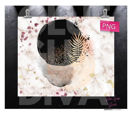 Abstract Marble black sphere - Digital tumbler wrap for 20 oz skinny straight tumbler