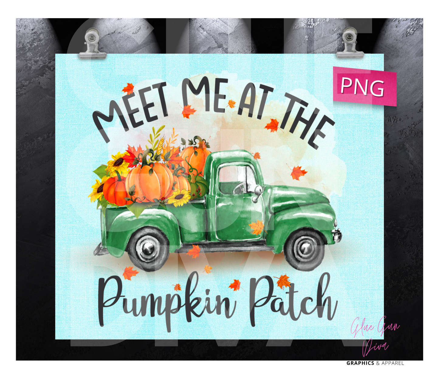 Meet me at the Pumpkin Patch -  Digital tumbler wrap for 20 oz skinny straight tumbler