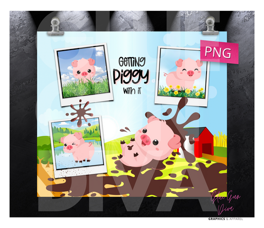 Getting Piggy with it - Digital tumbler wrap for 20 oz skinny straight tumbler