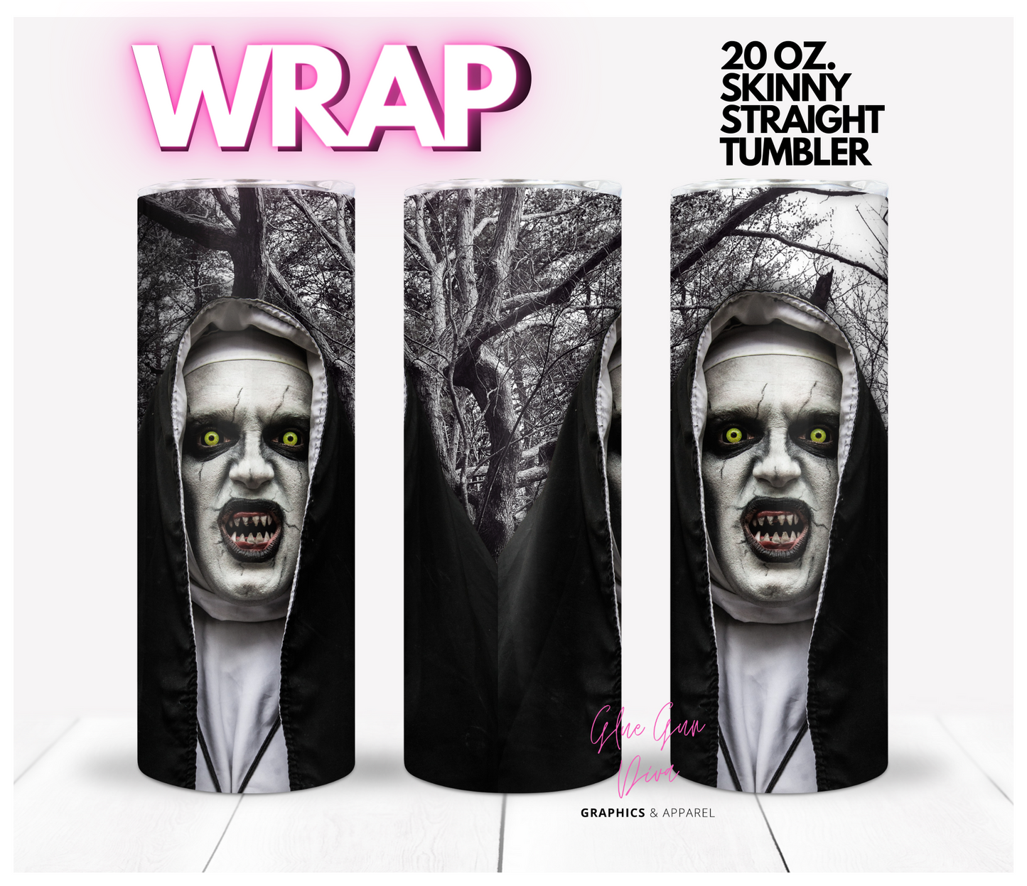 Sister Petrified -  Digital tumbler wrap for 20 oz skinny straight tumbler