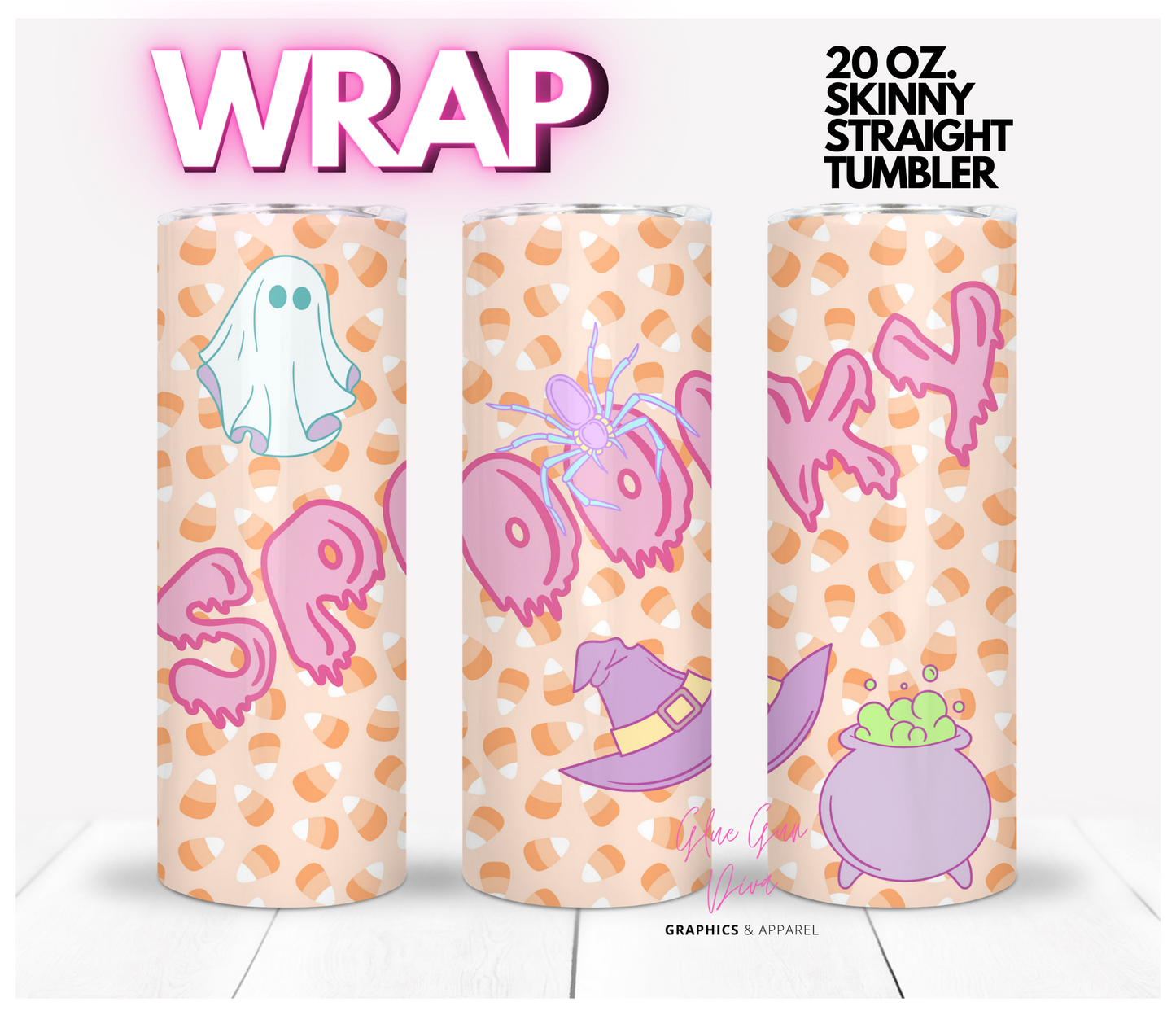 Spooky Pastels-  Digital tumbler wrap for 20 oz skinny straight tumbler