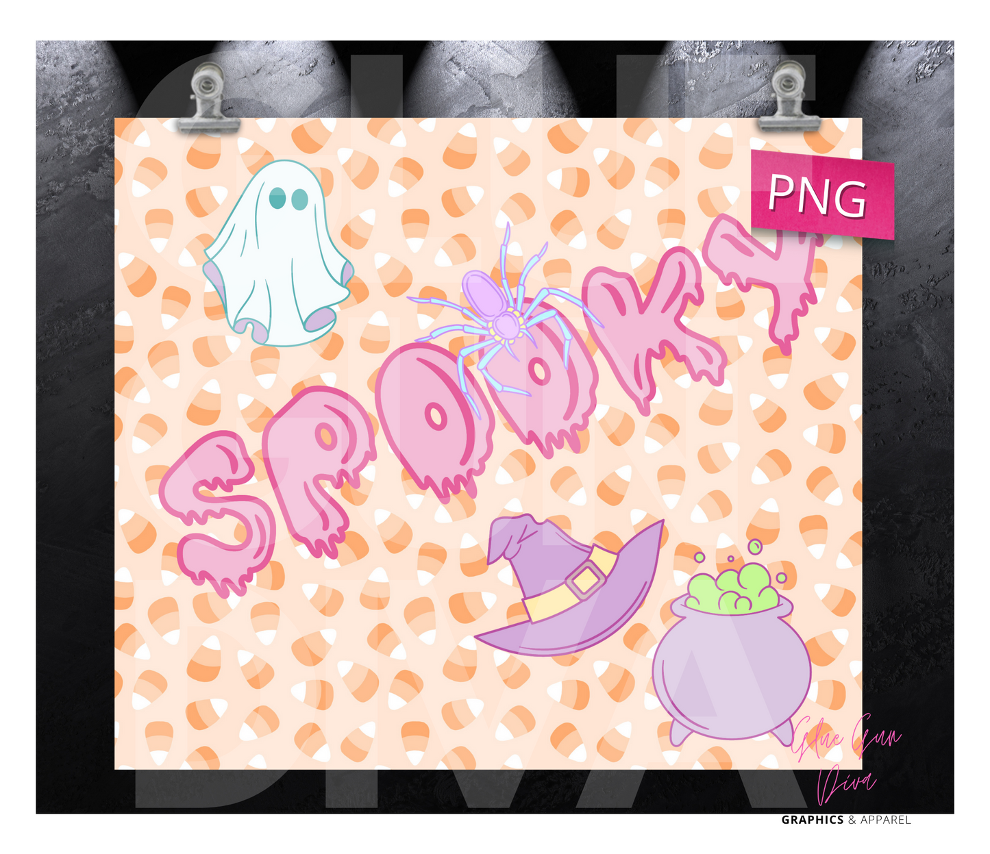 Spooky Pastels-  Digital tumbler wrap for 20 oz skinny straight tumbler