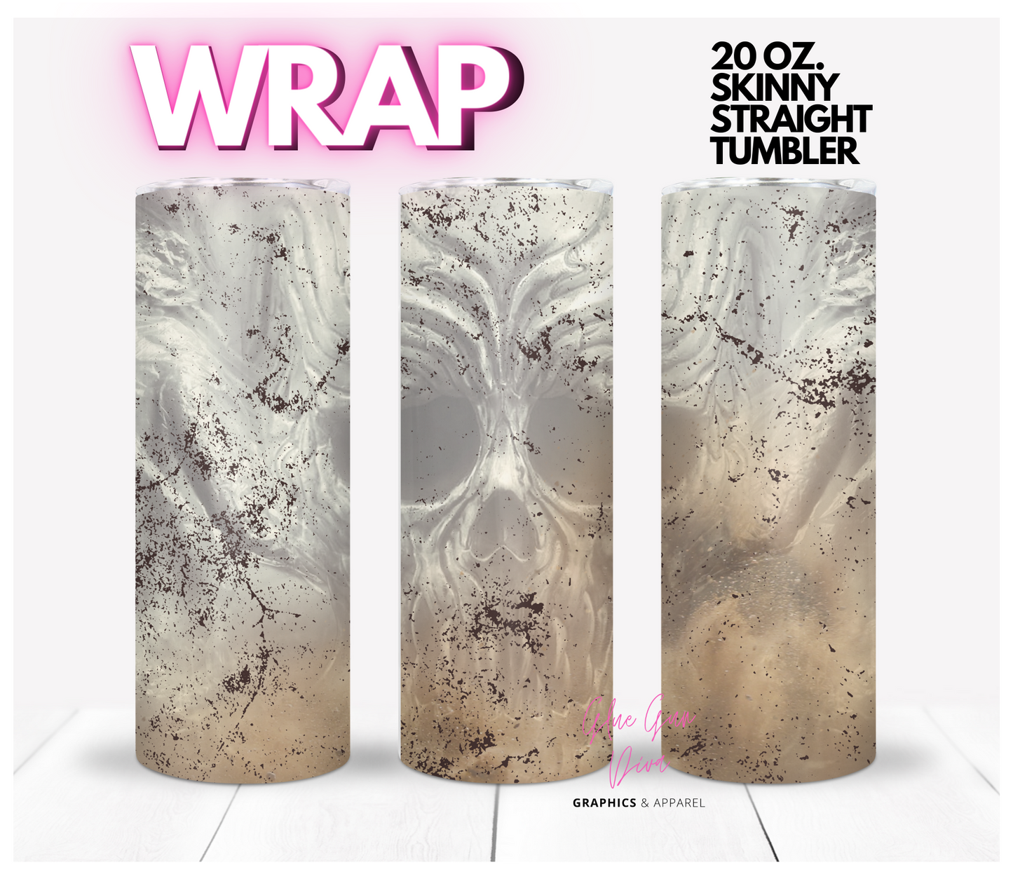 Smokey Haunting -  Digital tumbler wrap for 20 oz skinny straight tumbler