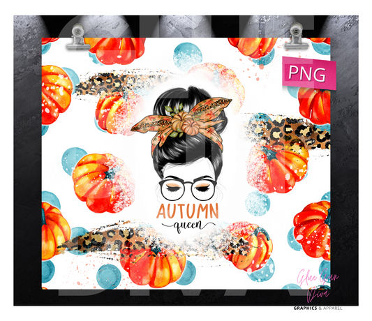 Autumn Queen -  Digital tumbler wrap for 20 oz skinny straight tumbler