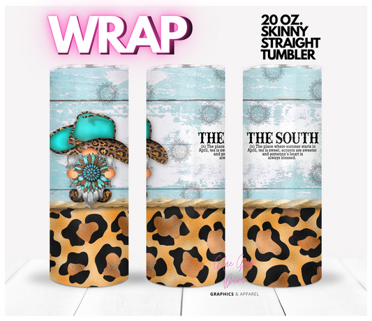 The South Gnome - Digital tumbler wrap for 20 oz skinny straight tumbler