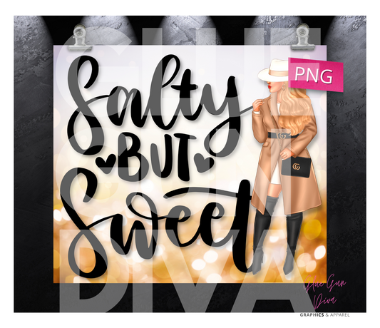 Salty but Sweet Blonde - Digital tumbler wrap for 20 oz skinny straight tumbler