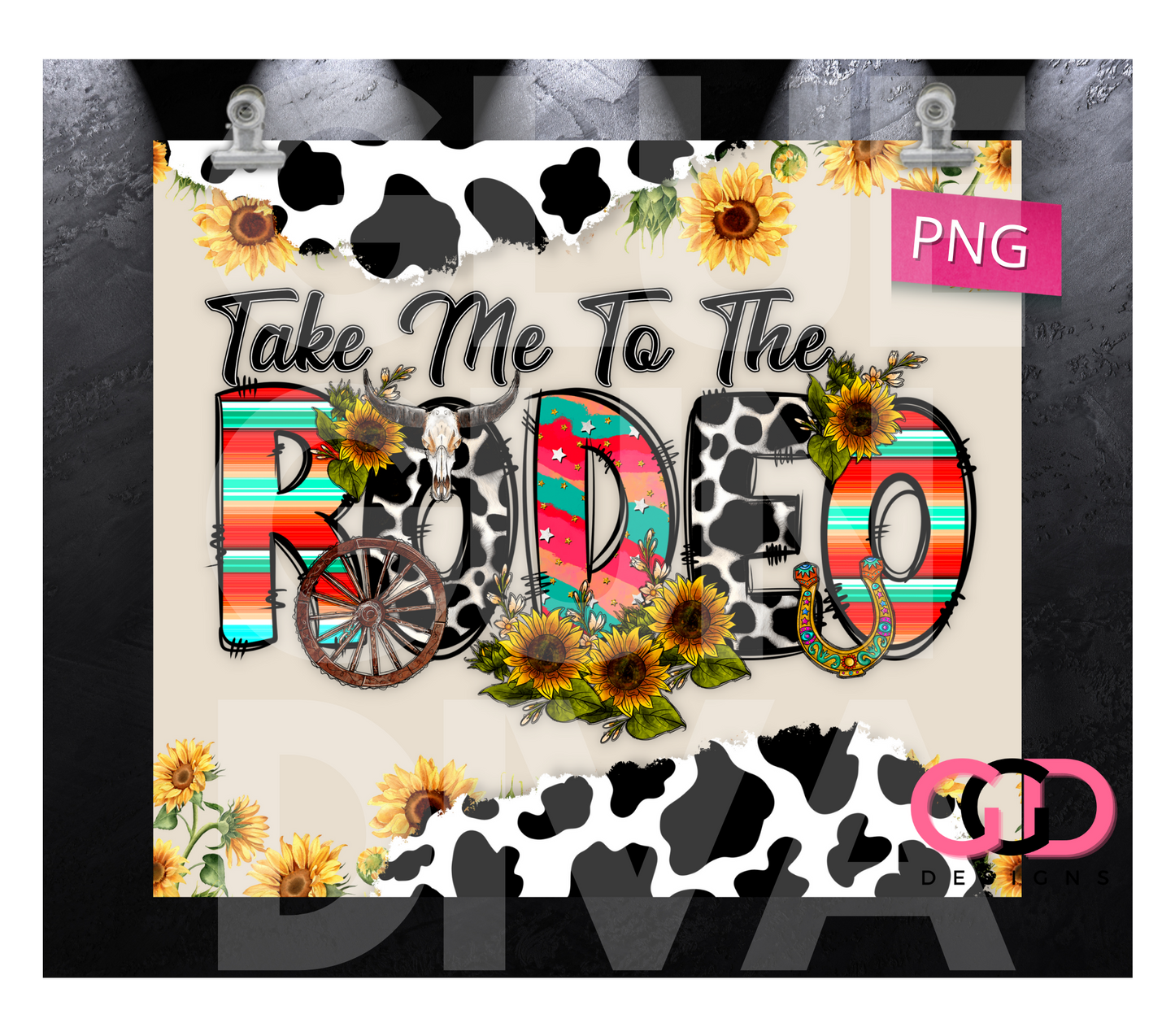 Take me to the rodeo -   Digital tumbler wrap for 20 oz skinny straight tumbler