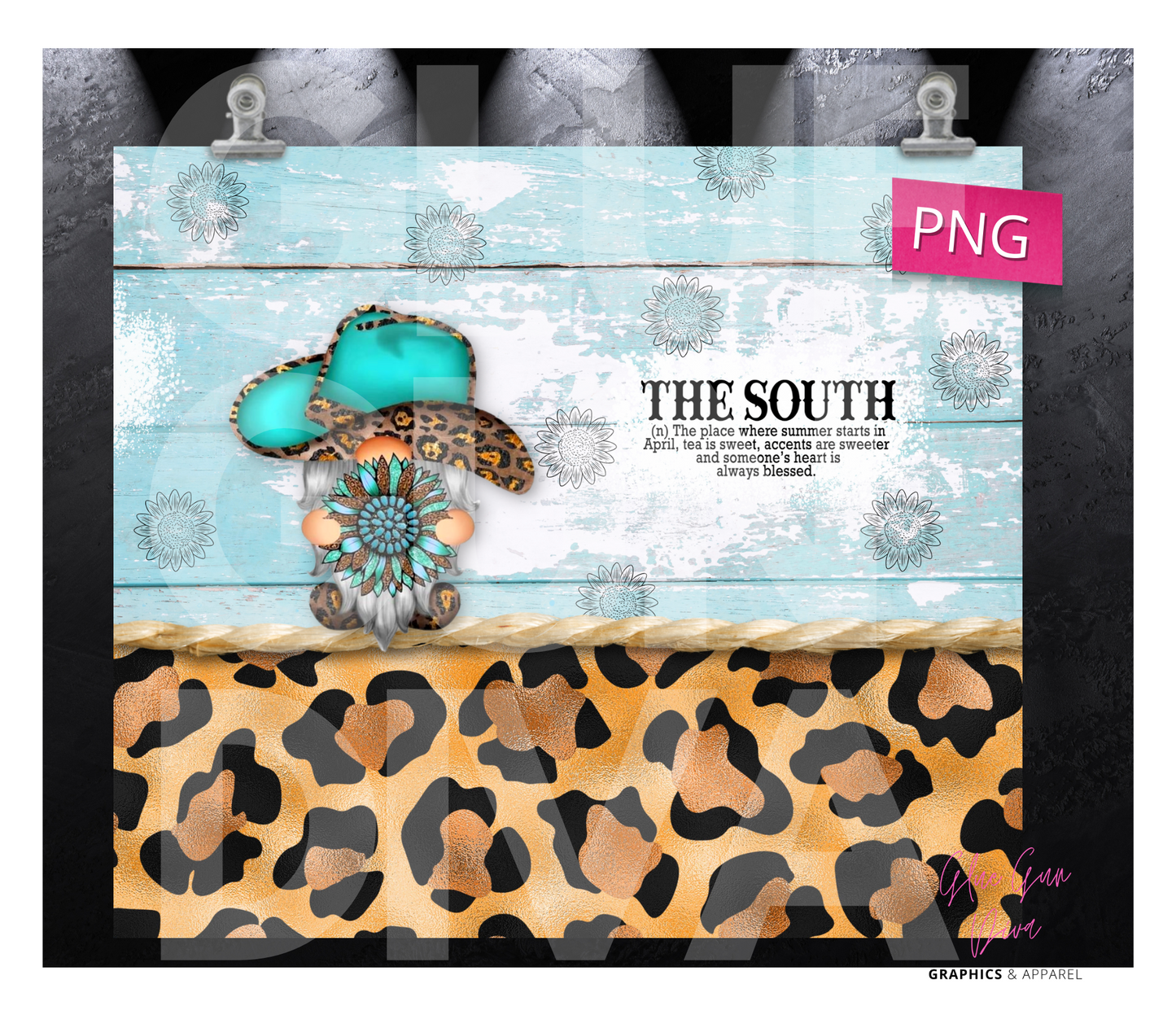 The South Gnome - Digital tumbler wrap for 20 oz skinny straight tumbler