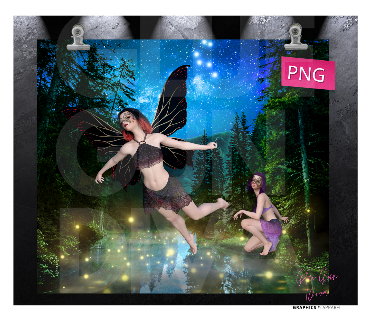 Fairies -  Digital tumbler wrap for 20 oz skinny straight tumbler