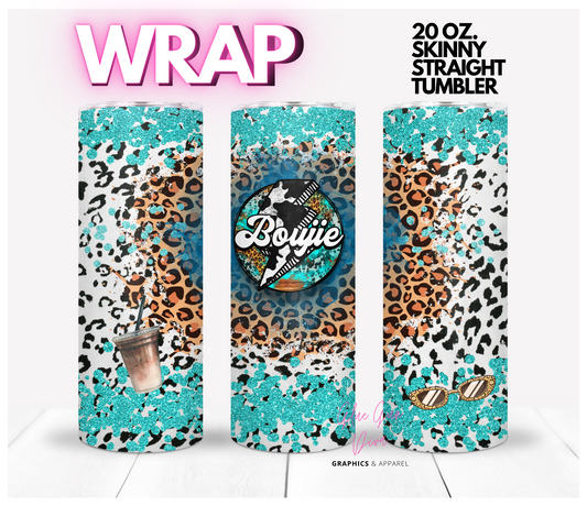 Buojie animal print- Digital tumbler wrap for 20 oz skinny straight tumbler