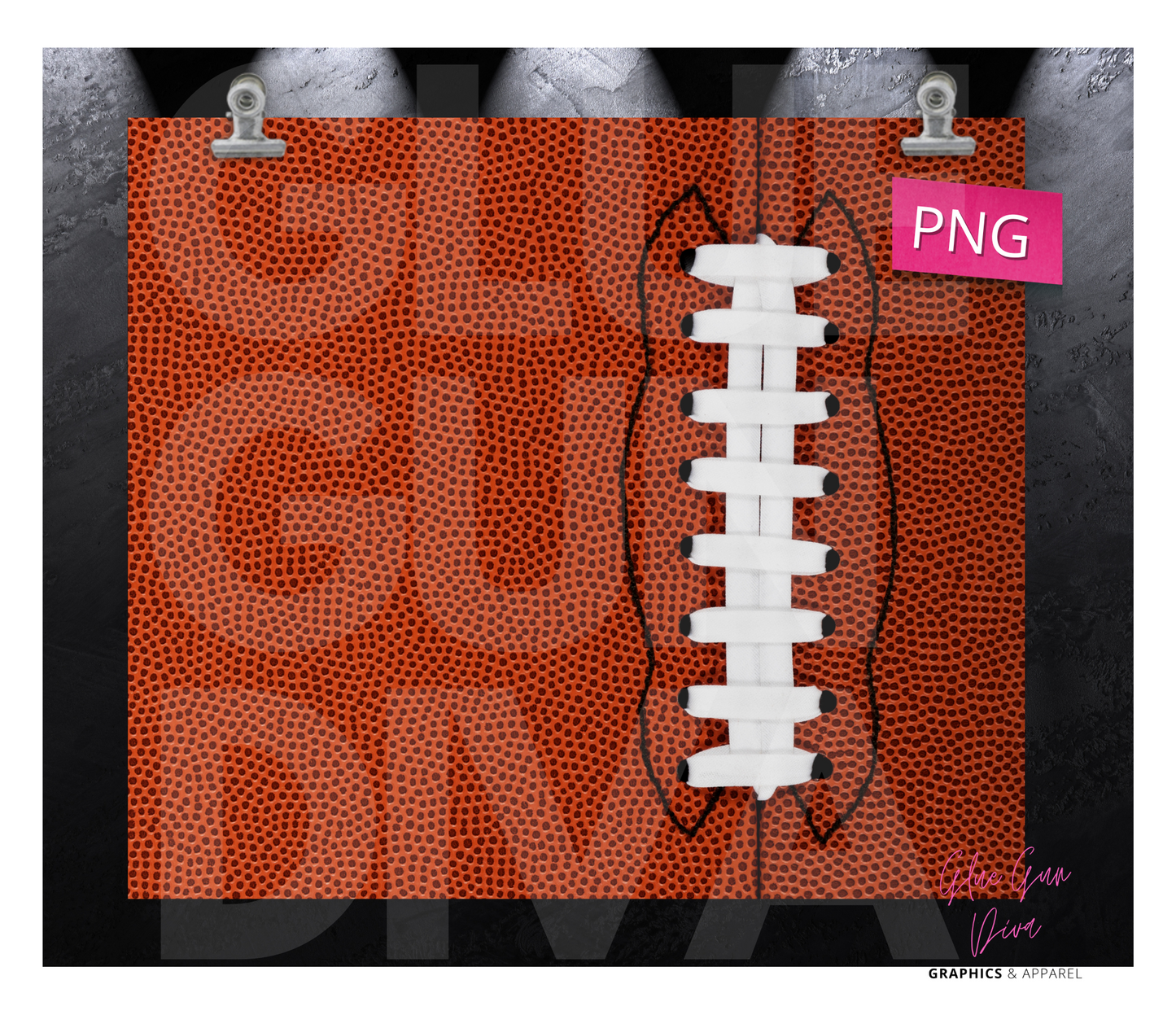 Football  Background - Digital tumbler wrap for 20 oz skinny straight tumbler