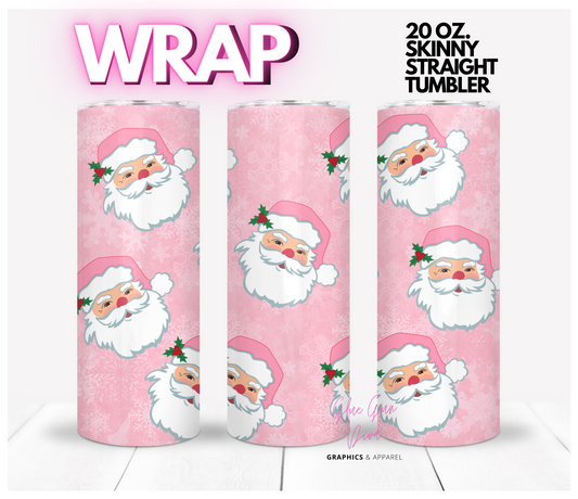 Pink Santa Skin Tone 2 - Digital tumbler wrap for 20 oz skinny straight tumbler