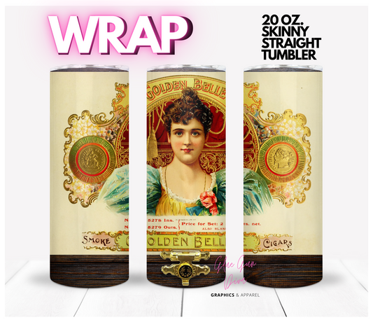 Cigar Box Lady - Digital tumbler wrap for 20 oz skinny straight tumbler