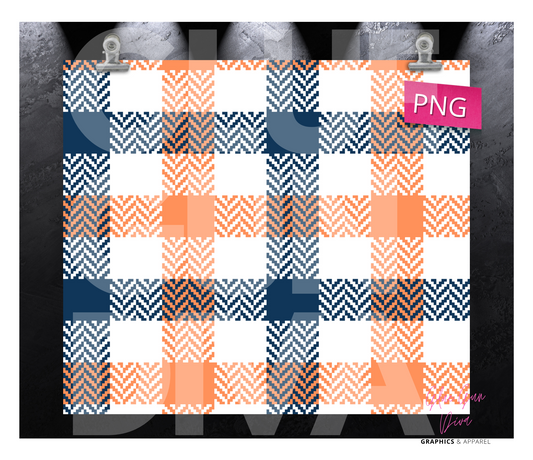 Fall White Plaid -  Digital tumbler wrap for 20 oz skinny straight tumbler