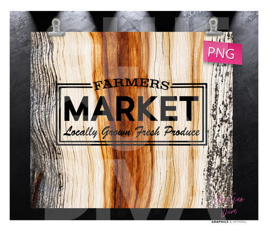 Farmers Market - Digital tumbler wrap for 20 oz skinny straight tumbler