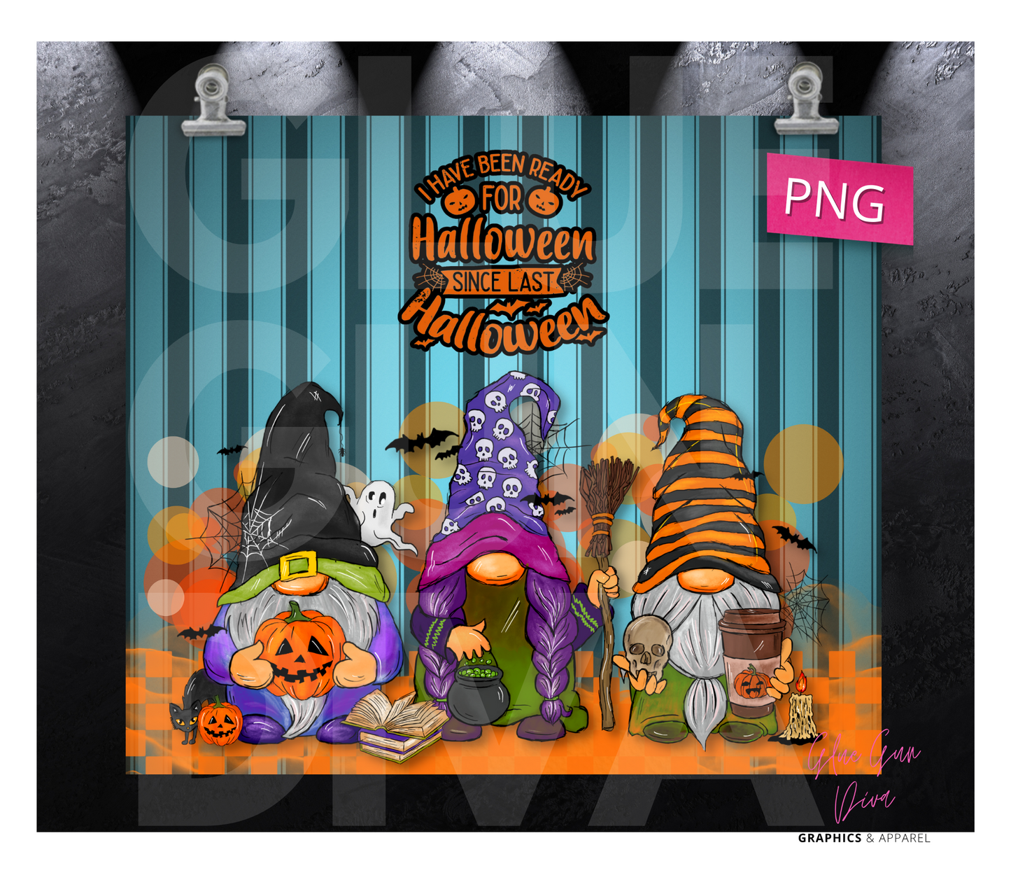 Ready for Halloween since last Halloween -  Digital tumbler wrap for 20 oz skinny straight tumbler