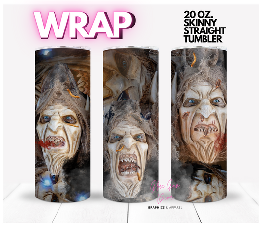 Demons-  Digital tumbler wrap for 20 oz skinny straight tumbler