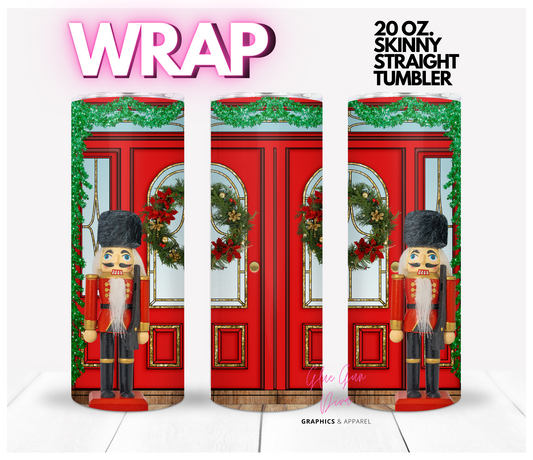 Front Door Nutcrackers - Digital tumbler wrap for 20 oz skinny straight tumbler