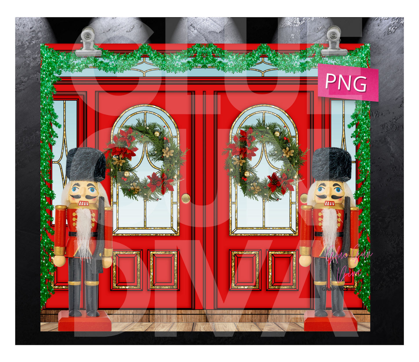 Front Door Nutcrackers - Digital tumbler wrap for 20 oz skinny straight tumbler