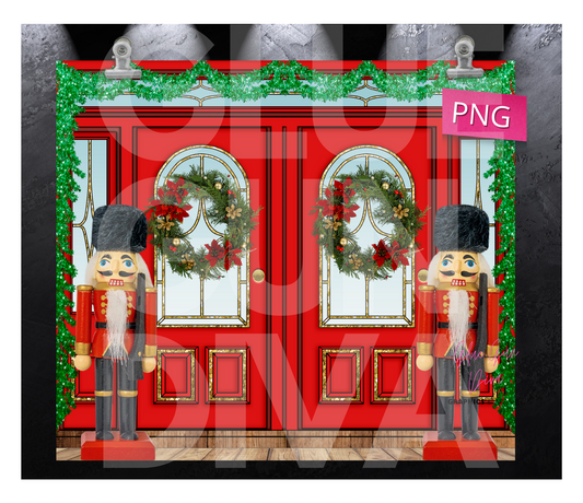 Front Door Nutcrackers - Digital tumbler wrap for 20 oz skinny straight tumbler