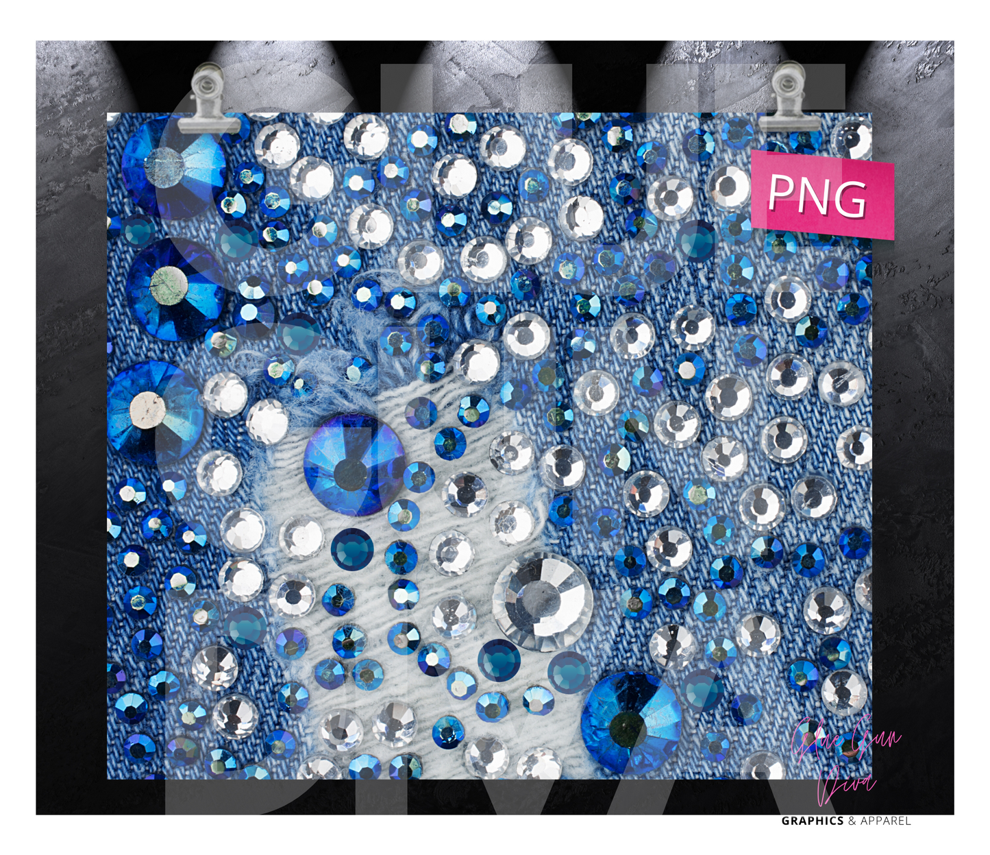 Bedazzled Jean - Digital tumbler wrap for 20 oz skinny straight tumbler